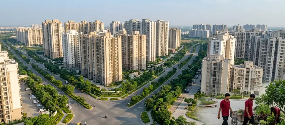 High-rise residential towers in Greater Noida West